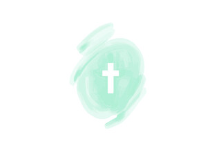 Watercolor vector Easter cross clipart. Floral crosses illustration Isolated on white background 