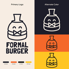 minimalist simple formal burger logo concept