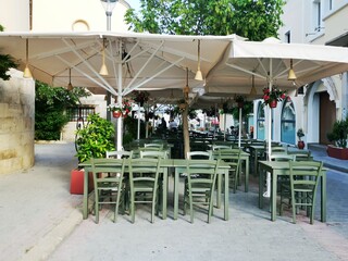 Kos Island, Greece-12-06 2022: Beautiful street view in Kos Island Kos Island is popular tourist destination in Greece.