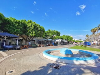 Kos Island, Greece-12-06 2022: Beautiful street view in Kos Island Kos Island is popular tourist destination in Greece.