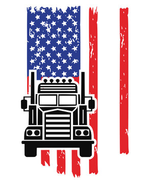 semi truck flag svg, semi truck Name svg, truck driver svg, truck clipart, trucker svg, big truck svg, SEMI TRUC split name frame svg, usa
