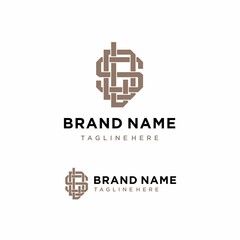 Obraz premium monogram letter logo template