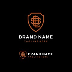 letter dls with shield line logo