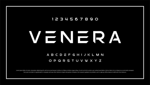 modern alphabet fonts, technology typography urban font and number uppercase vector illustration