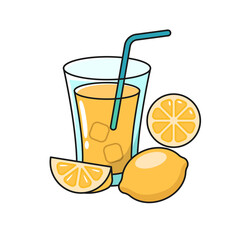 Lemonade vector illustration in cartoon style isolated on white background