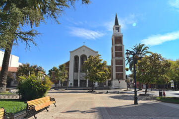 Obraz premium Vieew of the cathedral of Talca in Chile. 