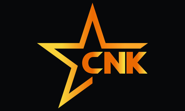 CNK golden luxury star icon three letter logo design vector template. royal logo | luxury logo | jewelry logo | premium logo | iconic logo | Victoria logo |