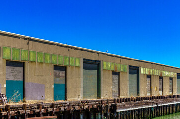 old abandoned building on a pier