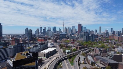 The beautiful Skyline of Toronto,Canada. View from the waterfront to downtown Toronto