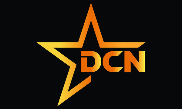 DCN golden luxury star icon three letter logo design vector template. royal logo | luxury logo | jewelry logo | premium logo | iconic logo | Victoria logo |