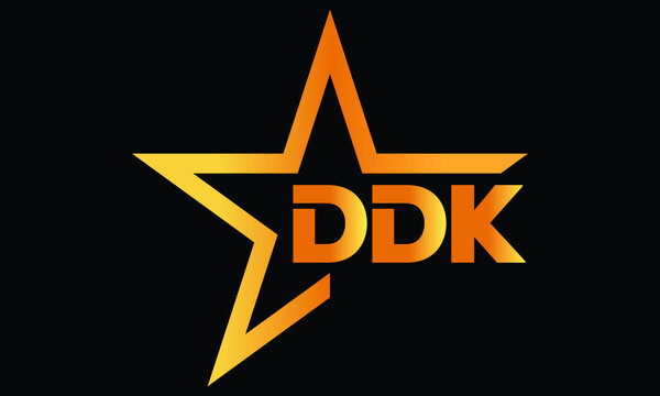DDK golden luxury star icon three letter logo design vector template. royal logo | luxury logo | jewelry logo | premium logo | iconic logo | Victoria logo |