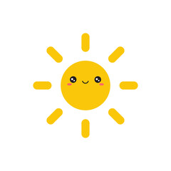 Vector cute illustration of smiling sun.
