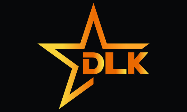 DLK golden luxury star icon three letter logo design vector template. royal logo | luxury logo | jewelry logo | premium logo | iconic logo | Victoria logo |