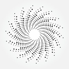 Naklejka premium Halftone dotted background circularly distributed. Halftone effect vector pattern, texture, frame. Circle dots isolated on the white background. Border logo icon. Draft emblem for design.