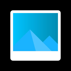 Photo gallery icon with flat, simple, and modern design