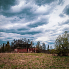 destroyed house landscape