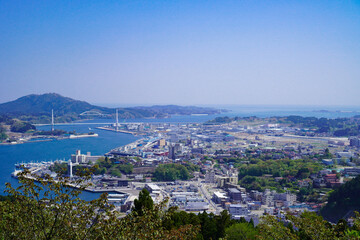 Fototapeta na wymiar 安波山展望台から望む気仙沼の景色