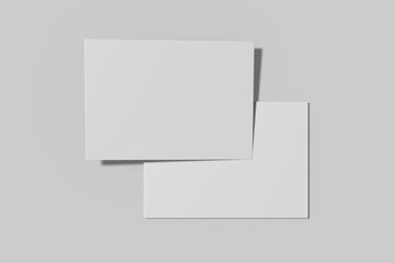 Realistic blank postcard illustration for mockup. 3D Render.