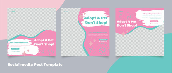 Banner template concept for pet shop