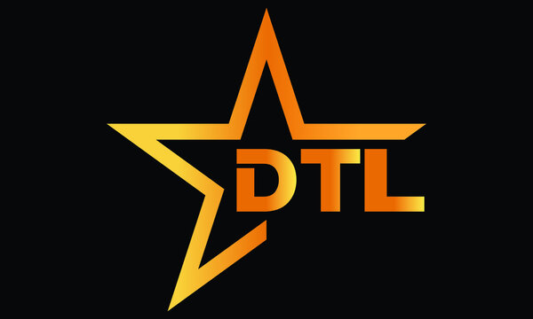 DTL golden luxury star icon three letter logo design vector template. royal logo | luxury logo | jewelry logo | premium logo | iconic logo | Victoria logo |