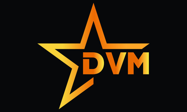 DVM golden luxury star icon three letter logo design vector template. royal logo | luxury logo | jewelry logo | premium logo | iconic logo | Victoria logo |