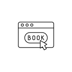 Booking, Ticket, Order Thin Line Icon Vector Illustration Logo Template. Suitable For Many Purposes.