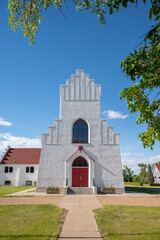 Fototapeta na wymiar Old Danish styled Lutheran church on the prairies of Alberta. 
