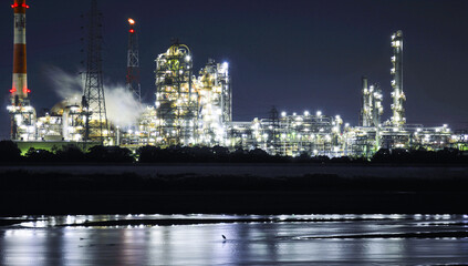 四日市コンビナート工場夜景