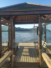 wooden pier on Conceicao Lake