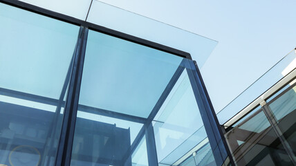 the roof of a building made of glass