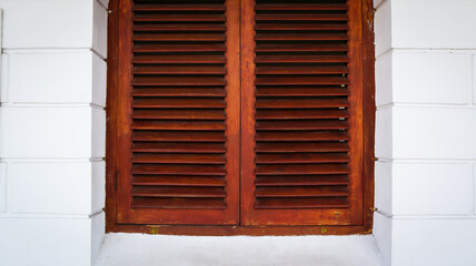 wooden window in an old house