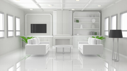 White living room interior
