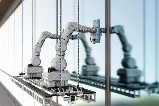 automation robotic arms clean windows