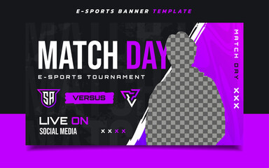 Match Day E-sports Gaming Banner Template for Social Media © Akito Studio