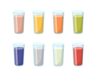 8 cups colorful juices or beverages, cool and delicious sweet drinks