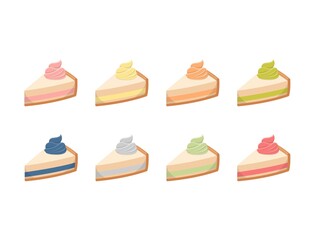 8 Colourful Buttercream Cakes, Sliced Cheesecakes, Delicious Sweet