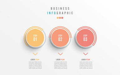 Business infographic element with 3 options, steps, number vector template design