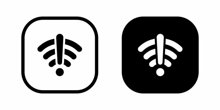 No internet connection, wifi off icon vector on square button