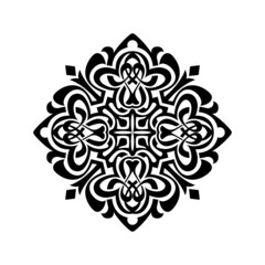 floral mandala gold and black ornament
