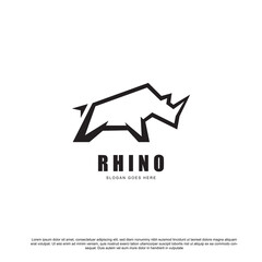 Minimalist rhino logo for your brand or business - obrazy, fototapety, plakaty
