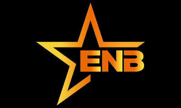 ENB golden luxury star icon three letter logo design vector template. royal logo | luxury logo | jewelry logo | premium logo | iconic logo | Victoria logo |