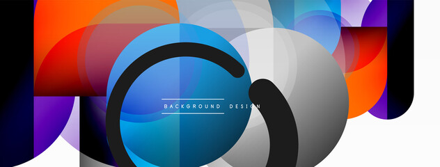 Fototapeta premium Round triangle shapes lines and circles. Geometric vector illustration for wallpaper banner background or landing page