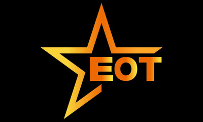 EOT golden luxury star icon three letter logo design vector template. royal logo | luxury logo | jewelry logo | premium logo | iconic logo | Victoria logo |