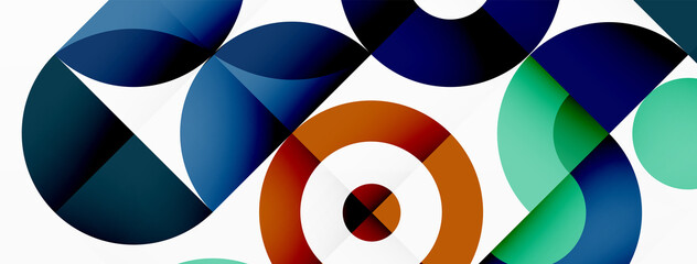 Colorful circle abstract background. Minimal geometric template for wallpaper, banner, presentation