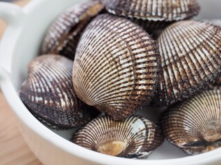 신선한 해산물 꼬막, 요리재료