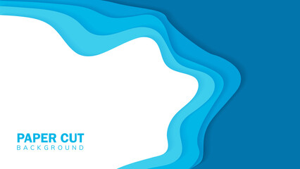 Papercut background in bright blue colors
