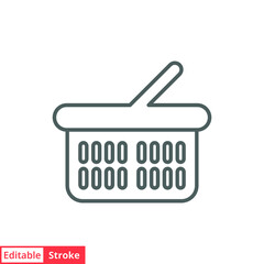 Shopping cart line icon. Simple outline style. Basket shop bag for online store. Vector design illustration isolated on white background. Editable stroke EPS 10.