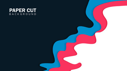 modern wavy shape business background in paper cut style Template design presentation