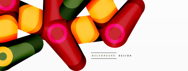 Trendy creative minimalist geometric background. Abstract round shapes composition for wallpaper, banner, background or landing