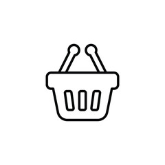 Shopping cart line icon. Simple outline style. Basket shop bag for online store. Vector design illustration isolated on white background. EPS 10.